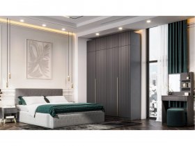 Гардеробная Эккервуд (графит) в Петровском - petrovskij.mebel-nsk.ru | фото
