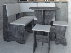 Кухонный уголок Лотос  (цемент темный к/з White) в Петровском - petrovskij.mebel-nsk.ru | фото