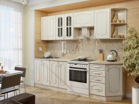 Модульная кухня Классика-1 (дуб молочный) в Петровском - petrovskij.mebel-nsk.ru | фото