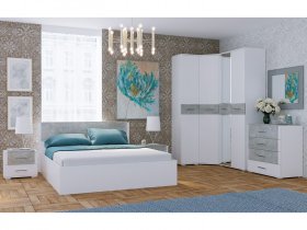 Модульная спальня Бьянка (белый/бетон) в Петровском - petrovskij.mebel-nsk.ru | фото