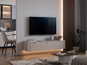 Тумба 2 Рич (кашемир/фрапучино матовый/черный) в Петровском - petrovskij.mebel-nsk.ru | фото